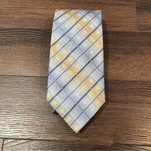 Vitaliano Pancaldi 100% Silk Tie Floral Ombre Woven Geometric Squares Italy 59"